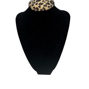 Leopard and Black Velvet jewelry  display bust designed to showcase necklace